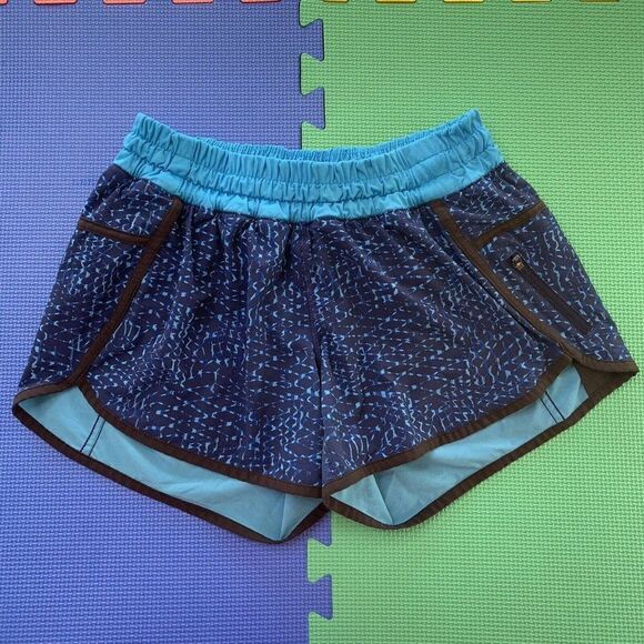Lululemon Tracker Short III Samba Snake Kayak Blue Hero Size 6 W7D51S workout - Picture 2 of 12